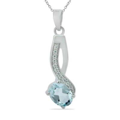 BUY REAL SKY BLUE TOPAZ GEMSTONE CLASSIC PENDANT IN 925 SILVER